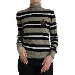 Multicolor Stripe Wool Logo Pullover Sweater