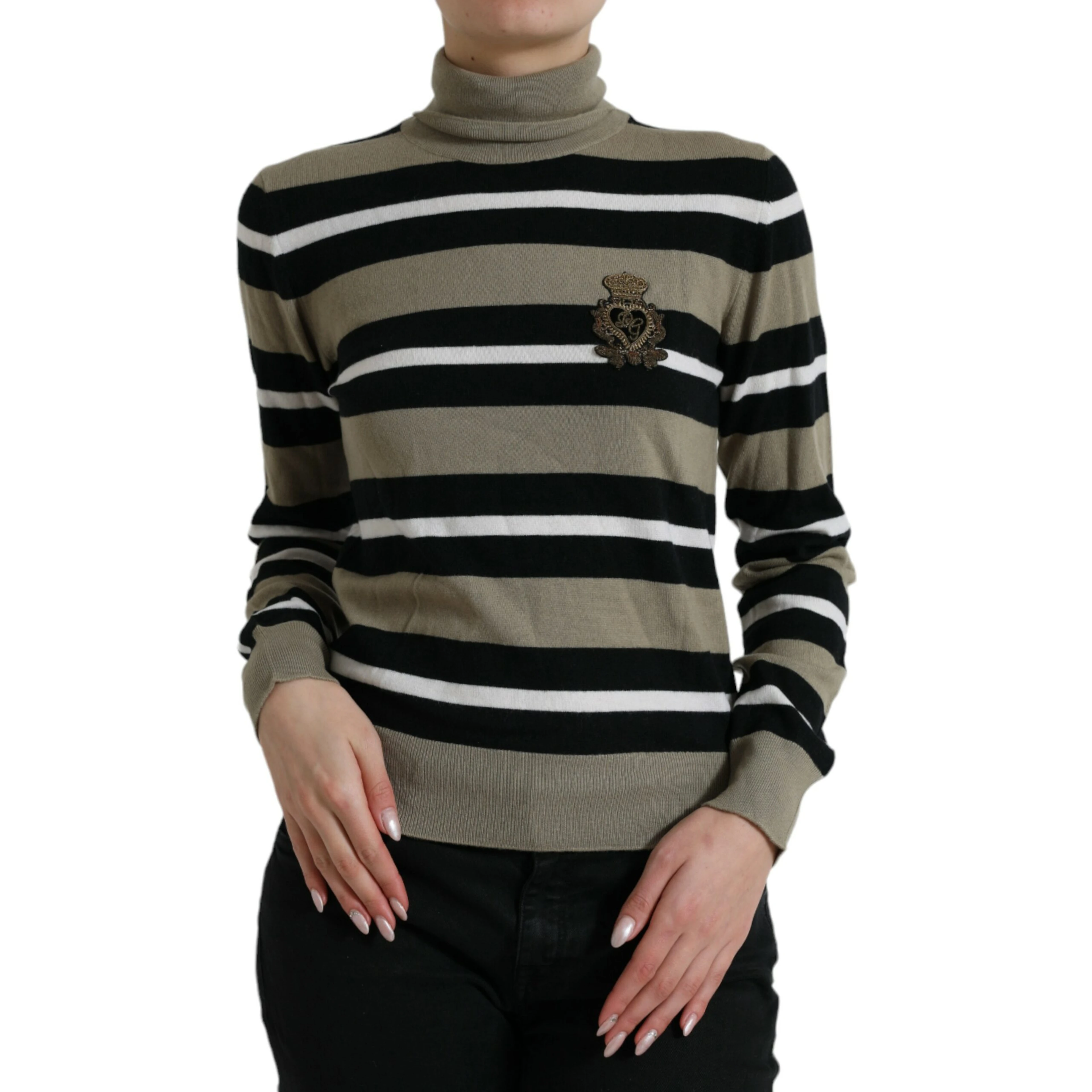 Multicolor Stripe Wool Logo Pullover Sweater