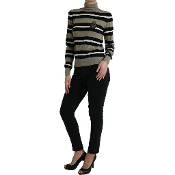 Multicolor Stripe Wool Logo Pullover Sweater
