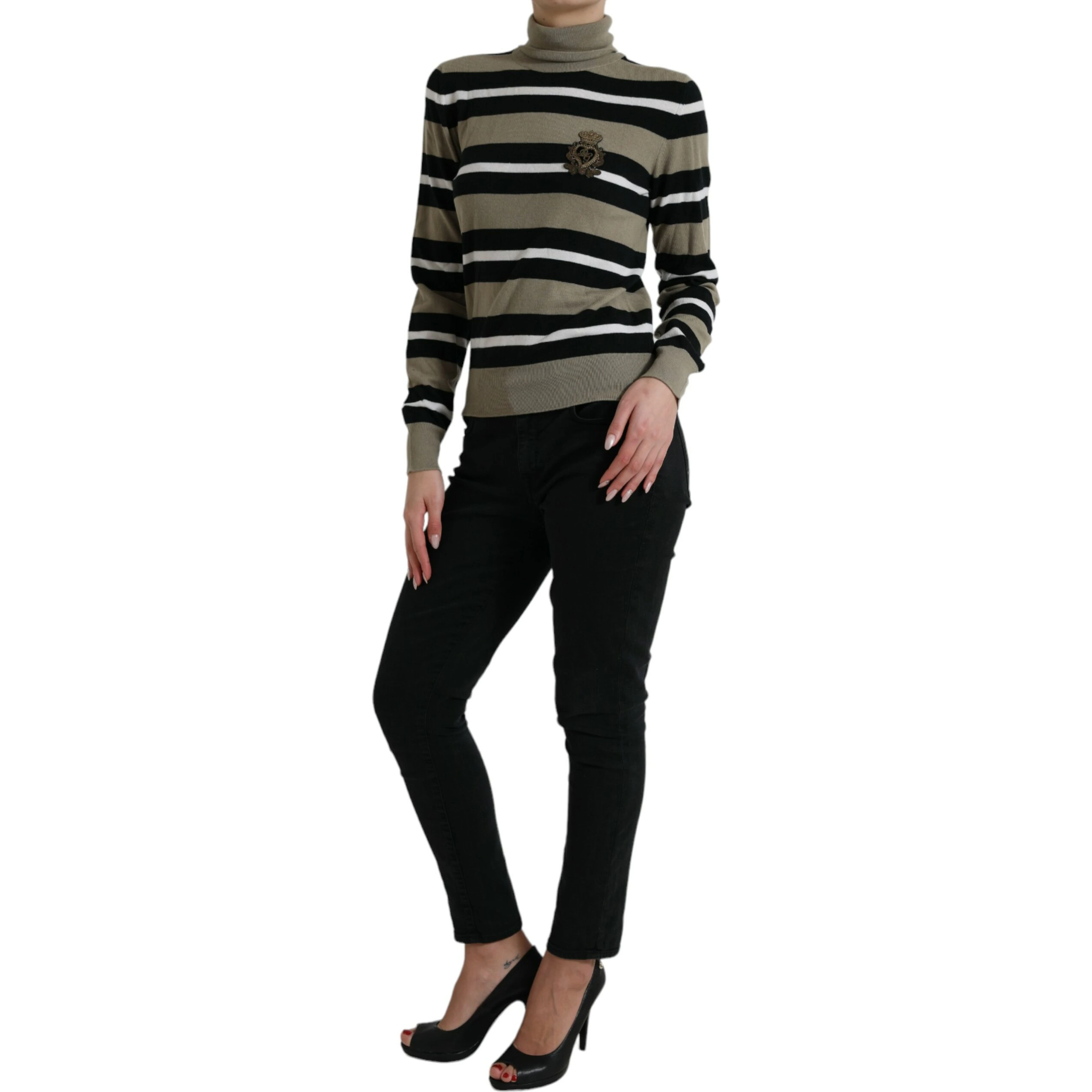 Multicolor Stripe Wool Logo Pullover Sweater