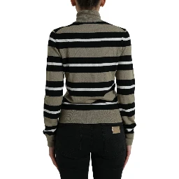 Multicolor Stripe Wool Logo Pullover Sweater