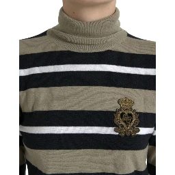 Multicolor Stripe Wool Logo Pullover Sweater