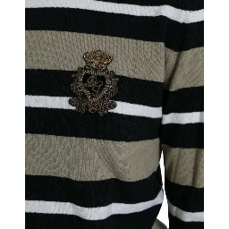 Multicolor Stripe Wool Logo Pullover Sweater