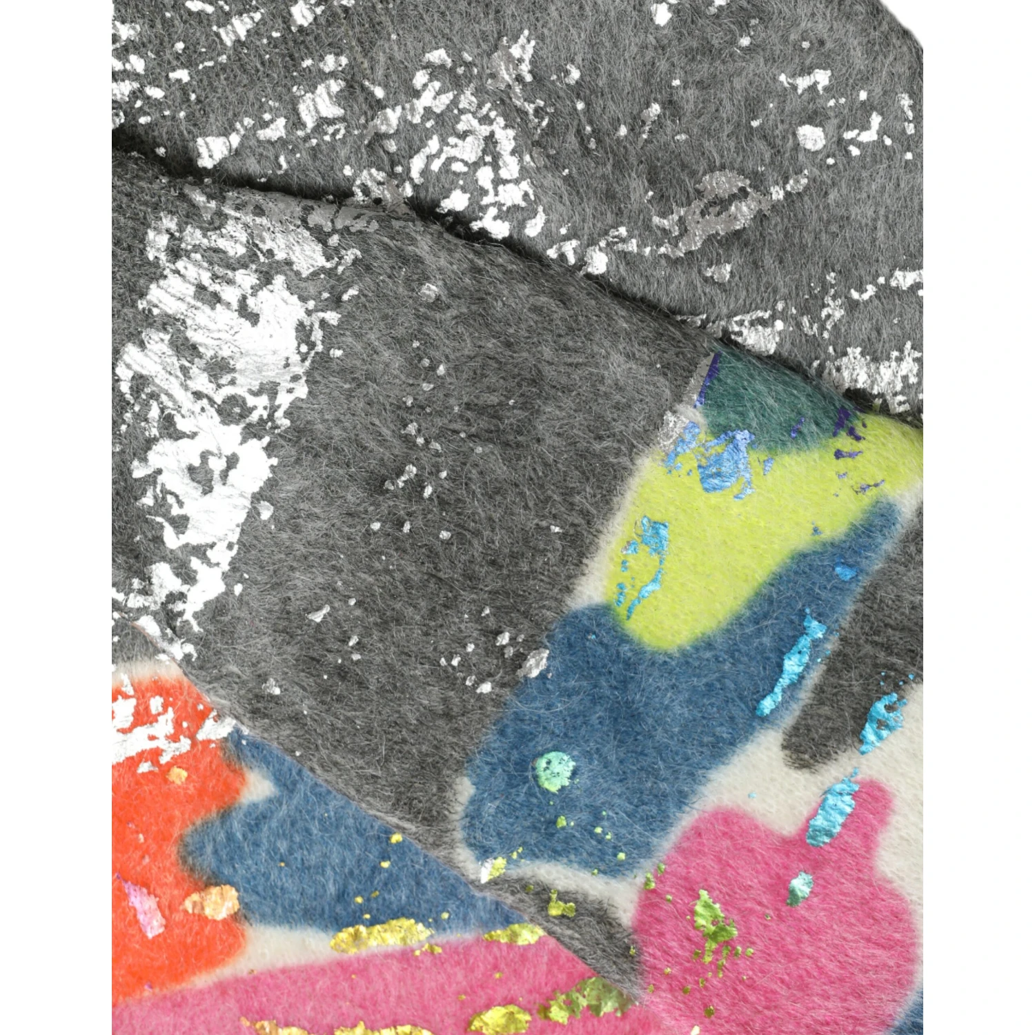 Multicolor Mohair Turtleneck Pullover Sweater
