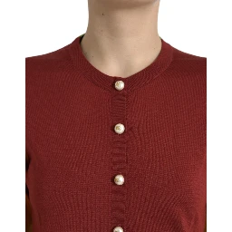 Multicolor Silk Crewneck Cardigan Sweater