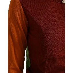 Multicolor Silk Crewneck Cardigan Sweater