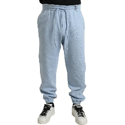 Light Blue Cotton Sweatpants Men Jogger Pants