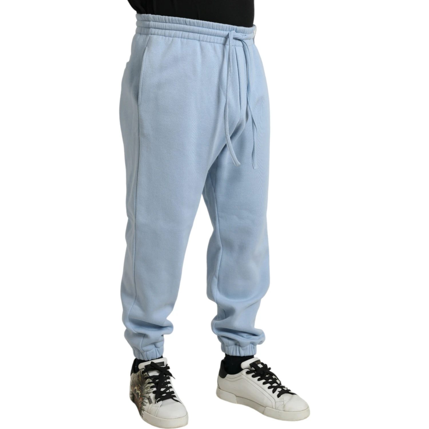 Light Blue Cotton Sweatpants Men Jogger Pants