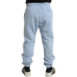 Light Blue Cotton Sweatpants Men Jogger Pants