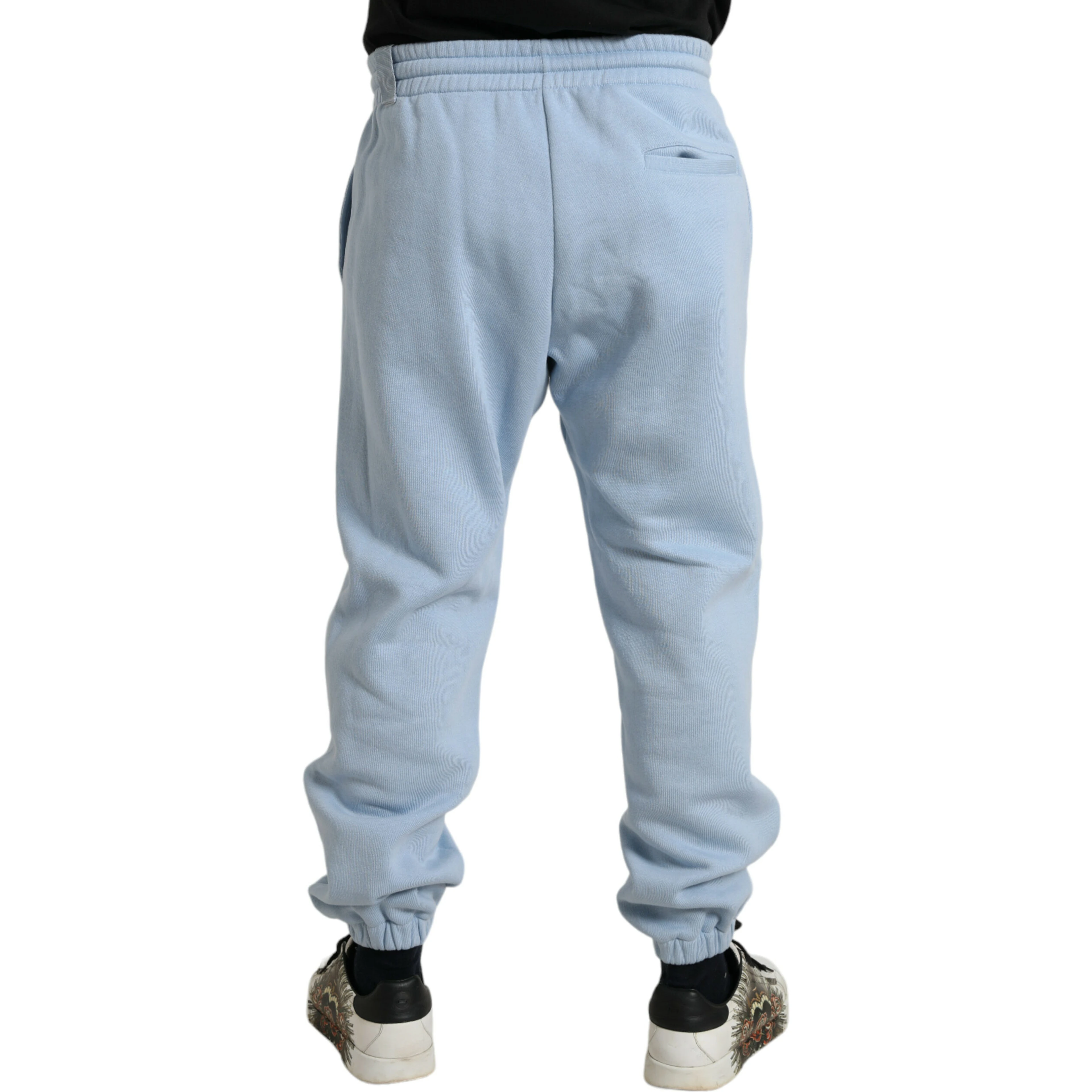 Light Blue Cotton Sweatpants Men Jogger Pants