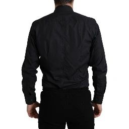 Navy Blue Cotton Collared Formal Dress Shirt