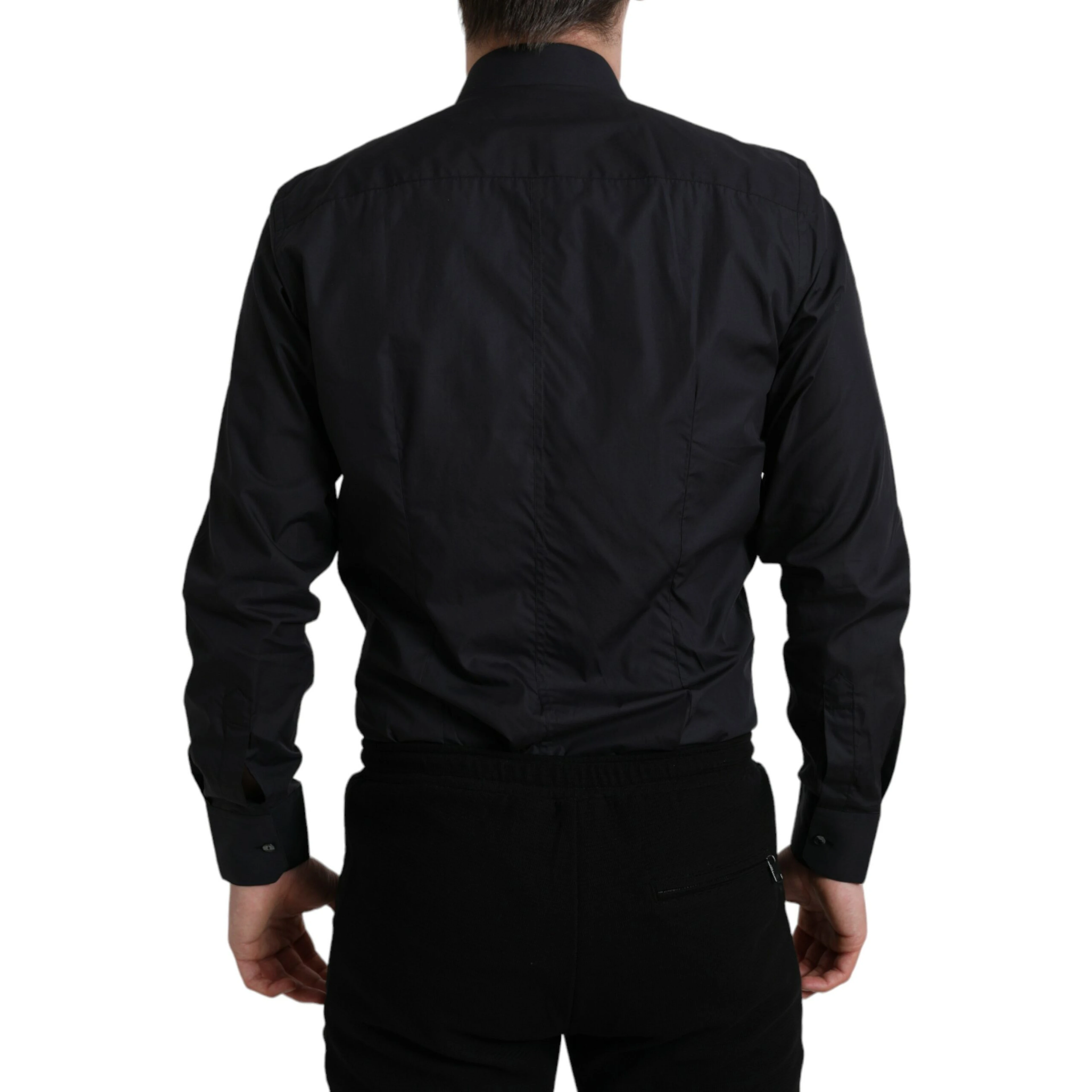 Navy Blue Cotton Collared Formal Dress Shirt