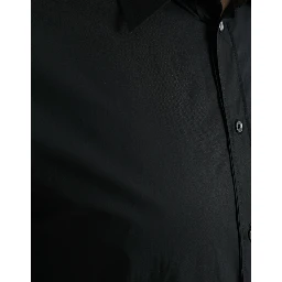 Black Cotton Men Formal GOLD Dress Shirt