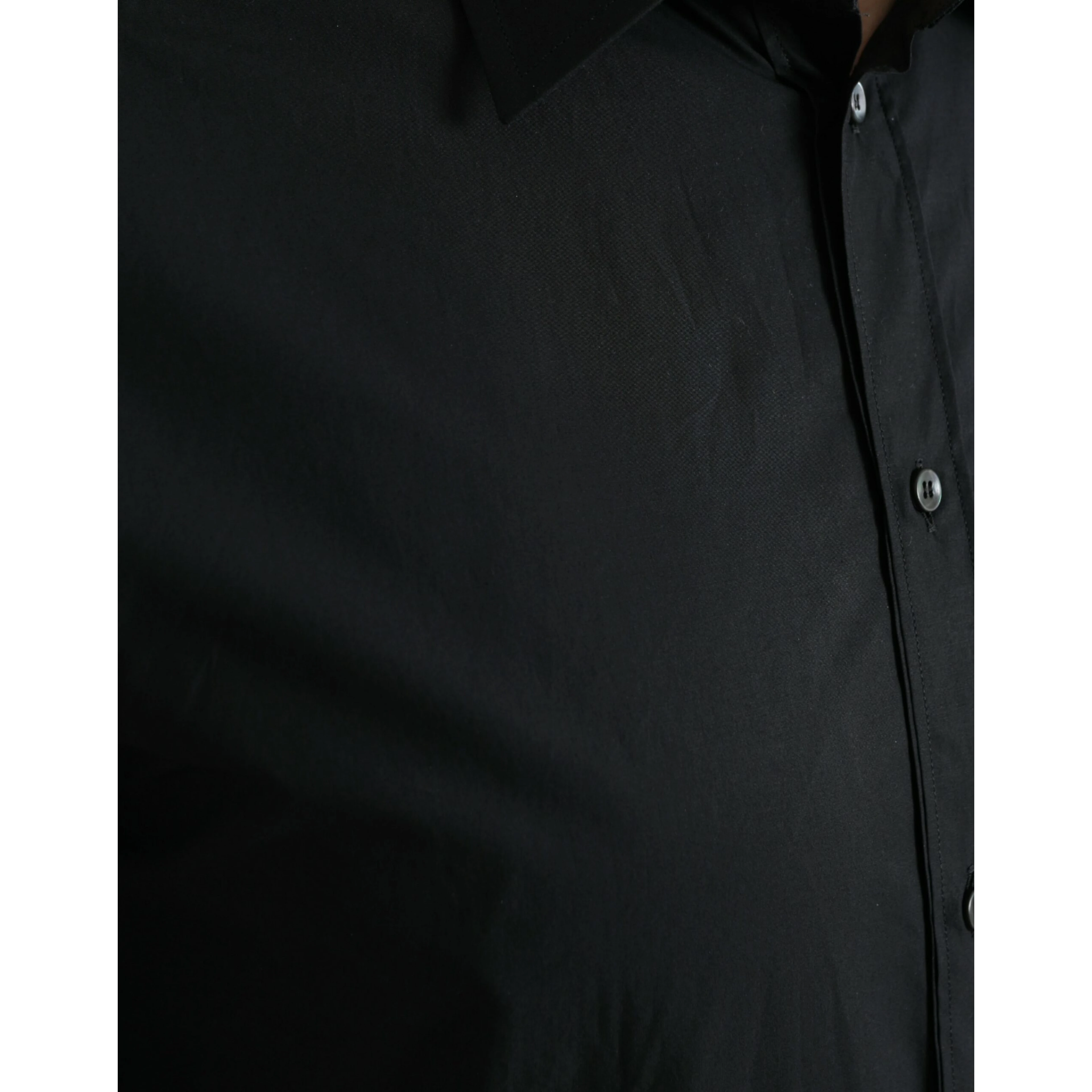 Black Cotton Men Formal GOLD Dress Shirt