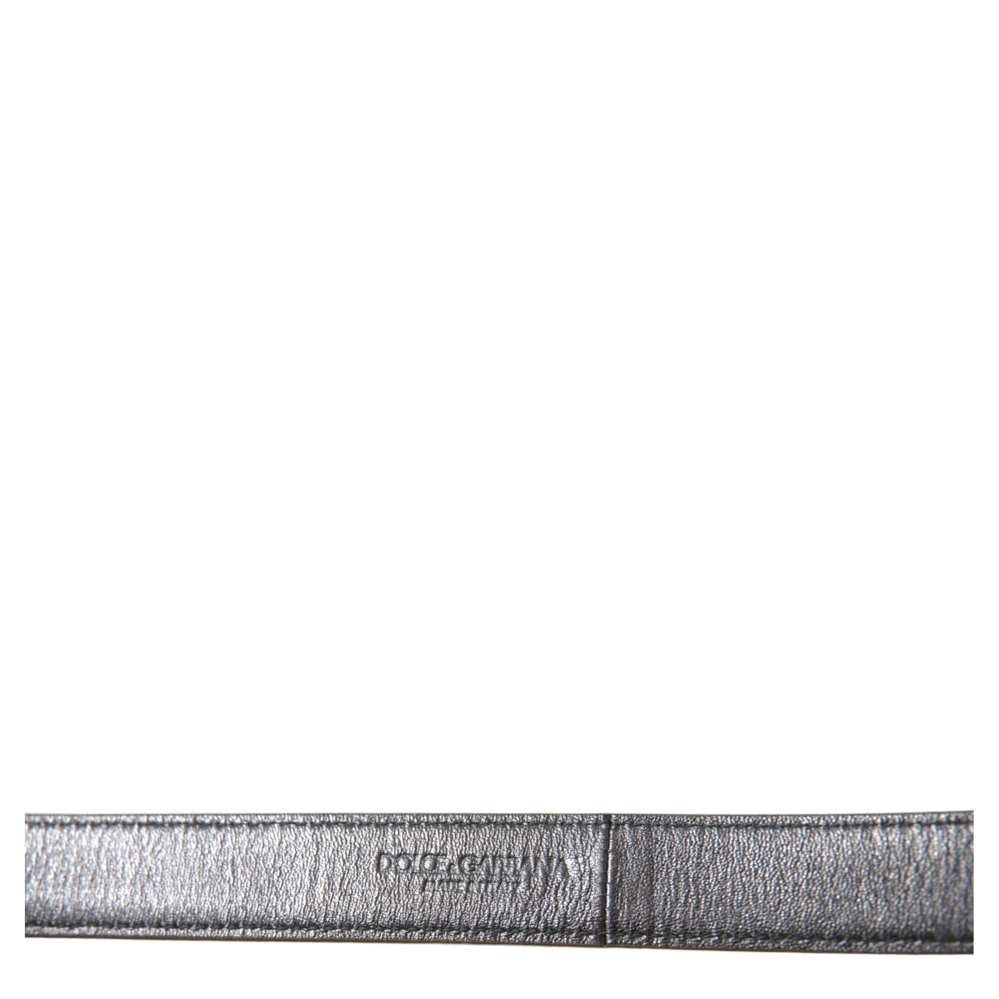 Metallic Gold Calf Leather Metal Buckle Belt