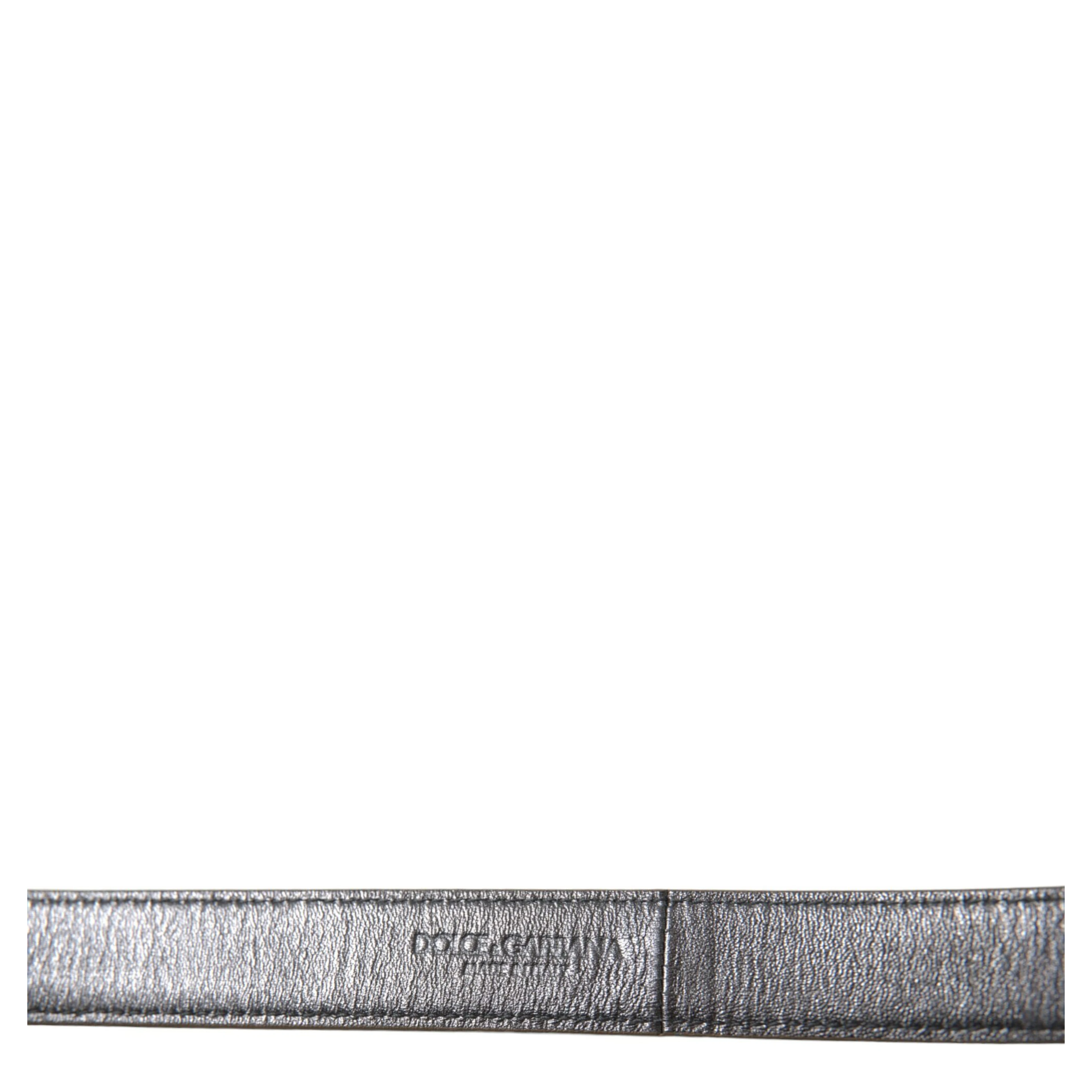 Metallic Gold Calf Leather Metal Buckle Belt