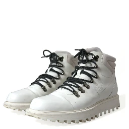 White Vulcano Trekking Ankle Boots Shoes