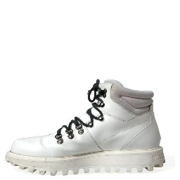 White Vulcano Trekking Ankle Boots Shoes