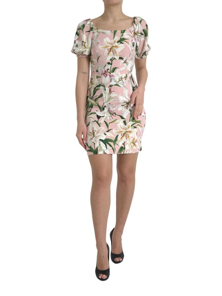 Pink Lily Viscose Sheath Stretch Mini Dress