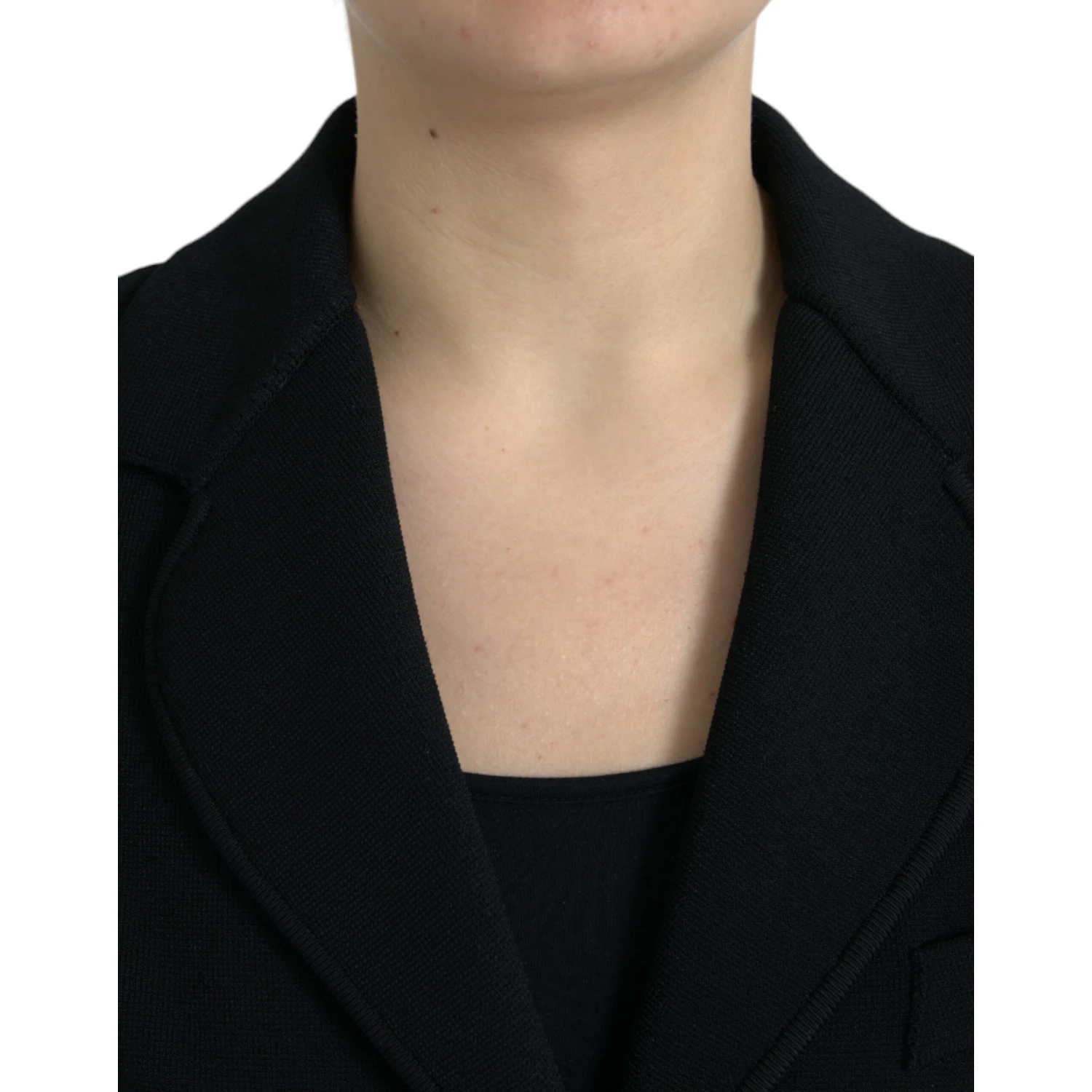 Black Viscose Single Breasted Blazer Jacket