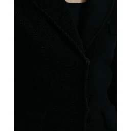 Black Viscose Single Breasted Blazer Jacket