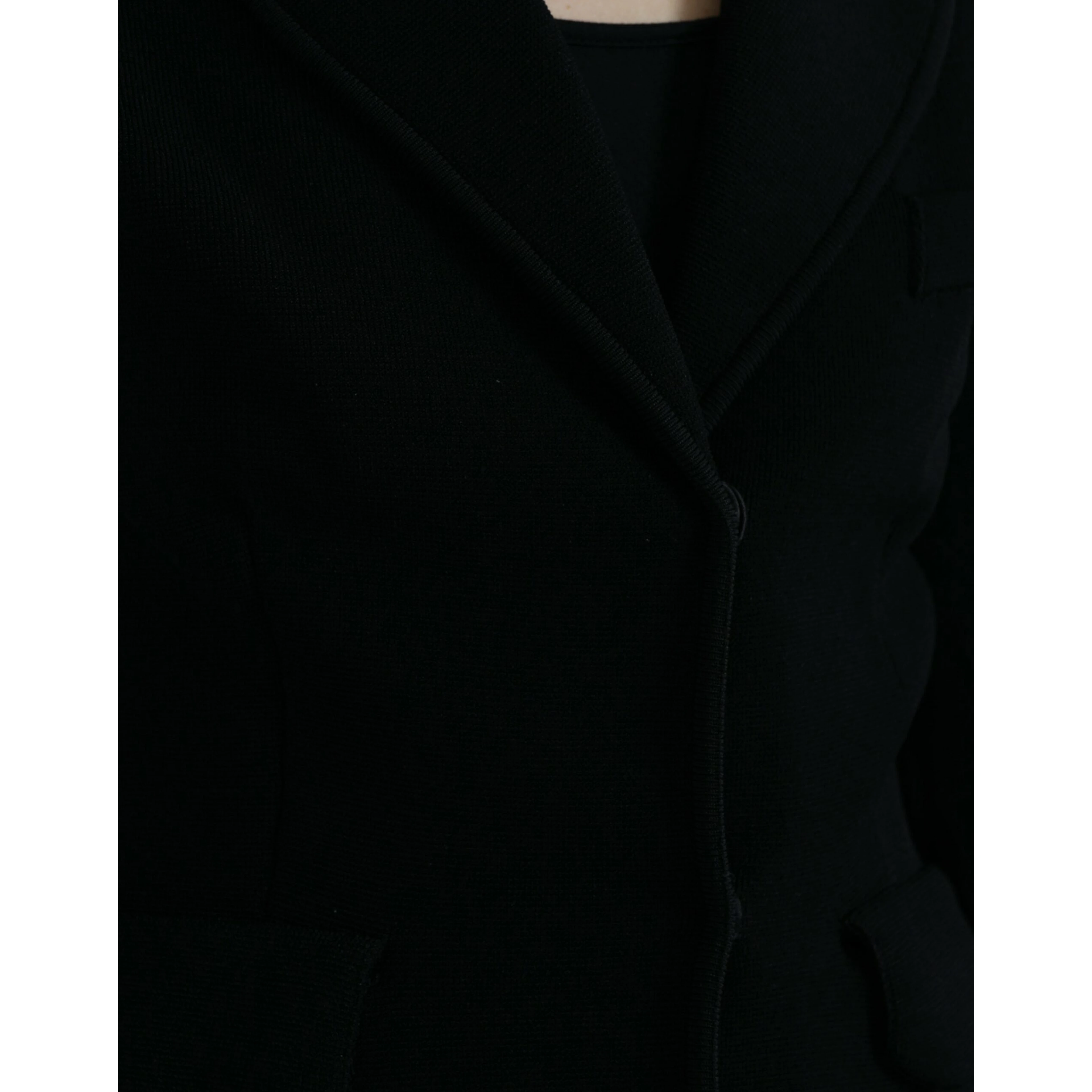 Black Viscose Single Breasted Blazer Jacket