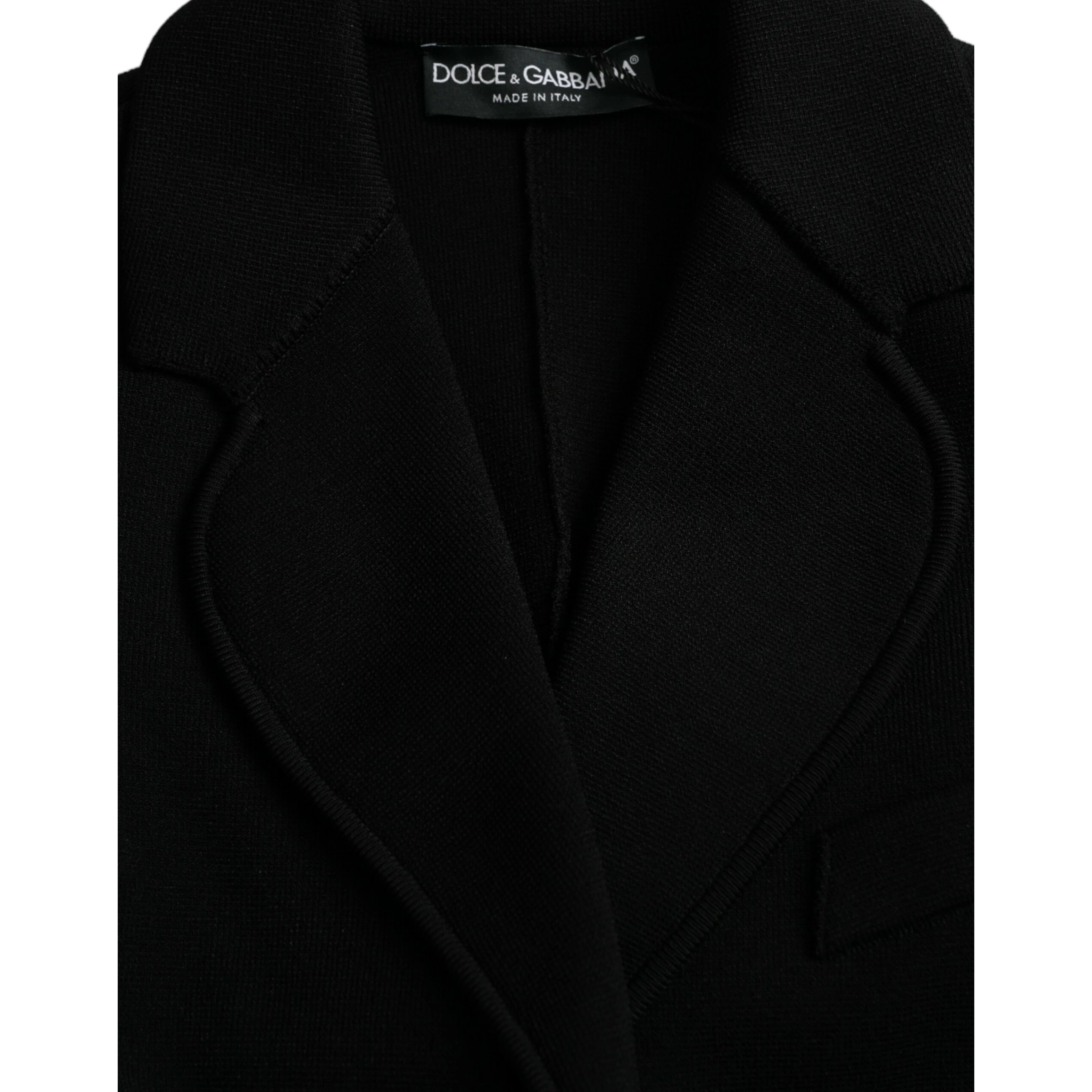 Black Viscose Single Breasted Blazer Jacket