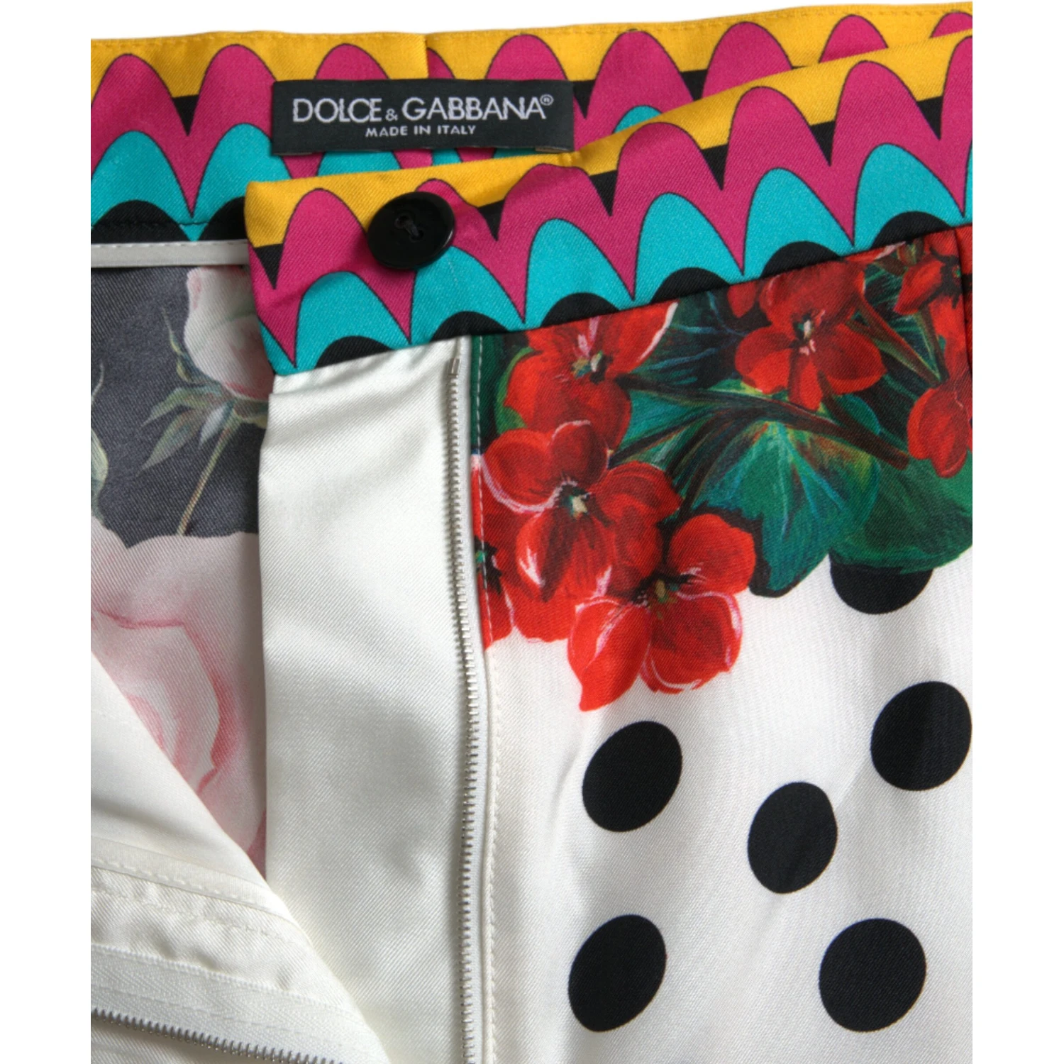 Multicolor Floral Polka Dot Hot Pants Shorts