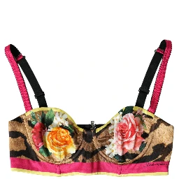 Multicolor Floral Sleeveless Bustier Crop Top