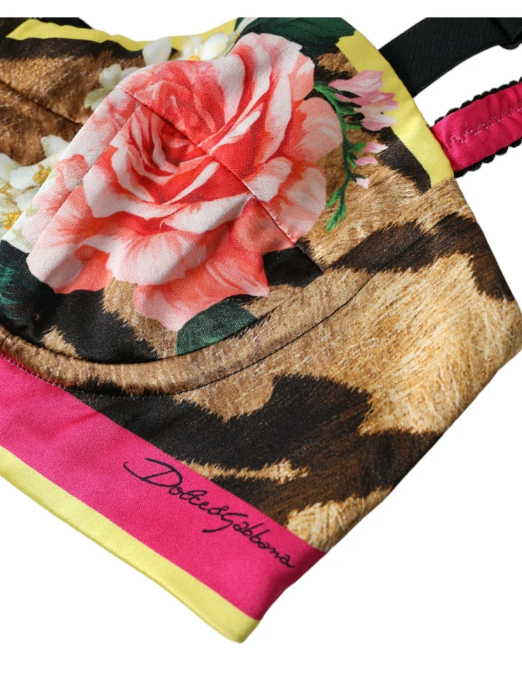 Multicolor Floral Sleeveless Bustier Crop Top alternative