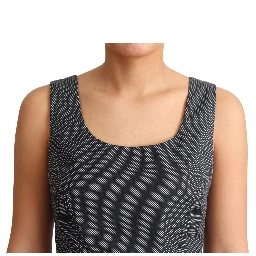 Black Polka Dotted Cotton A-Line Dress