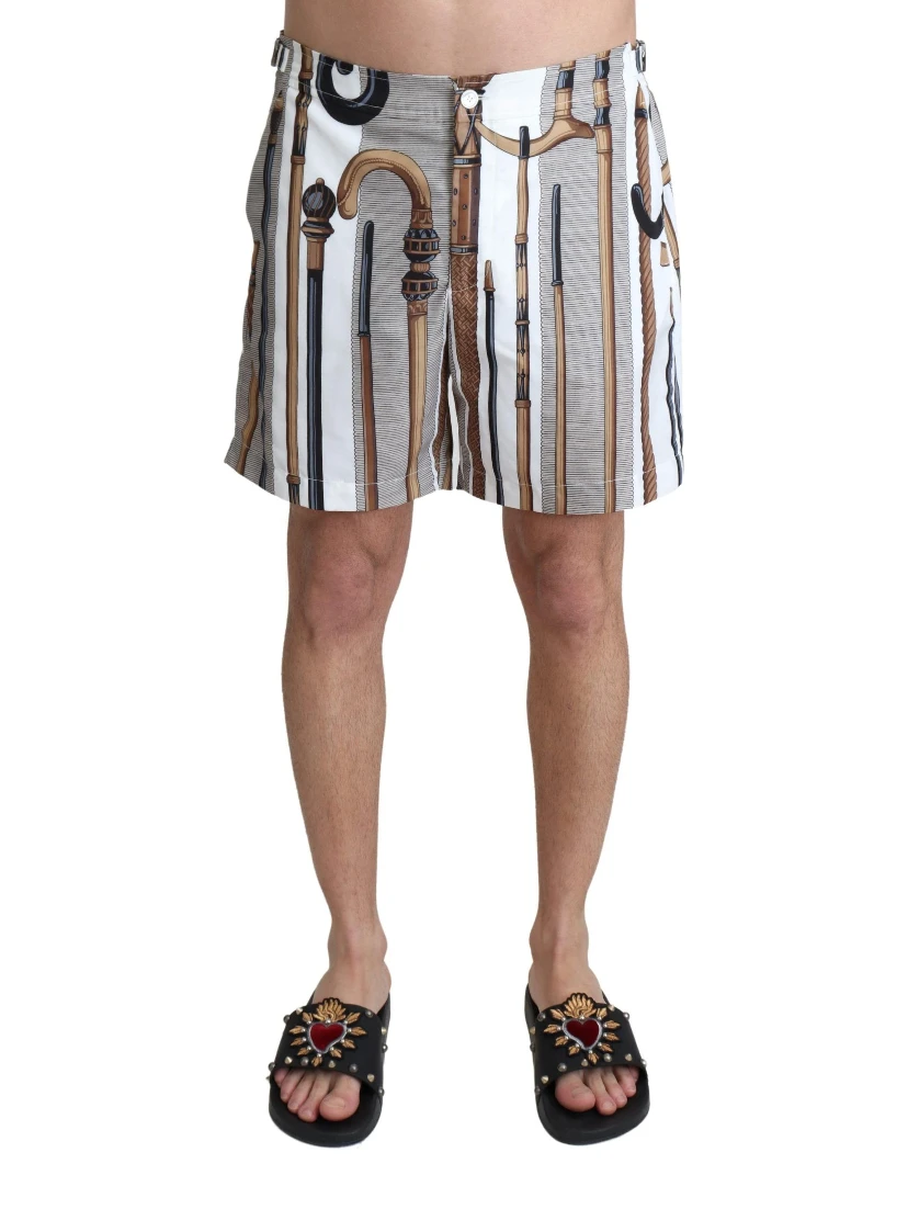 White Walking Stick Beachwear Shorts Swimshorts