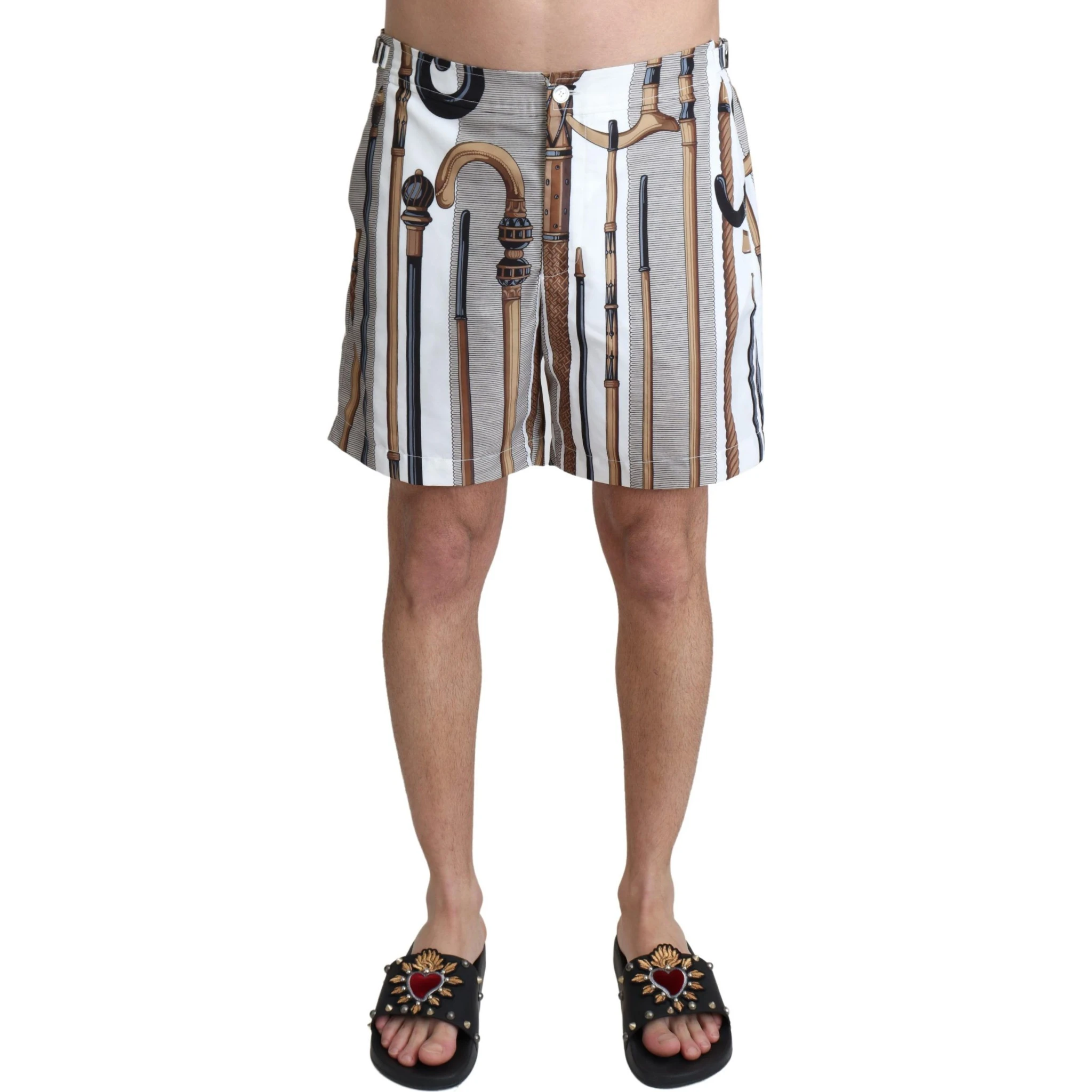 White Walking Stick Beachwear Shorts Swimshorts
