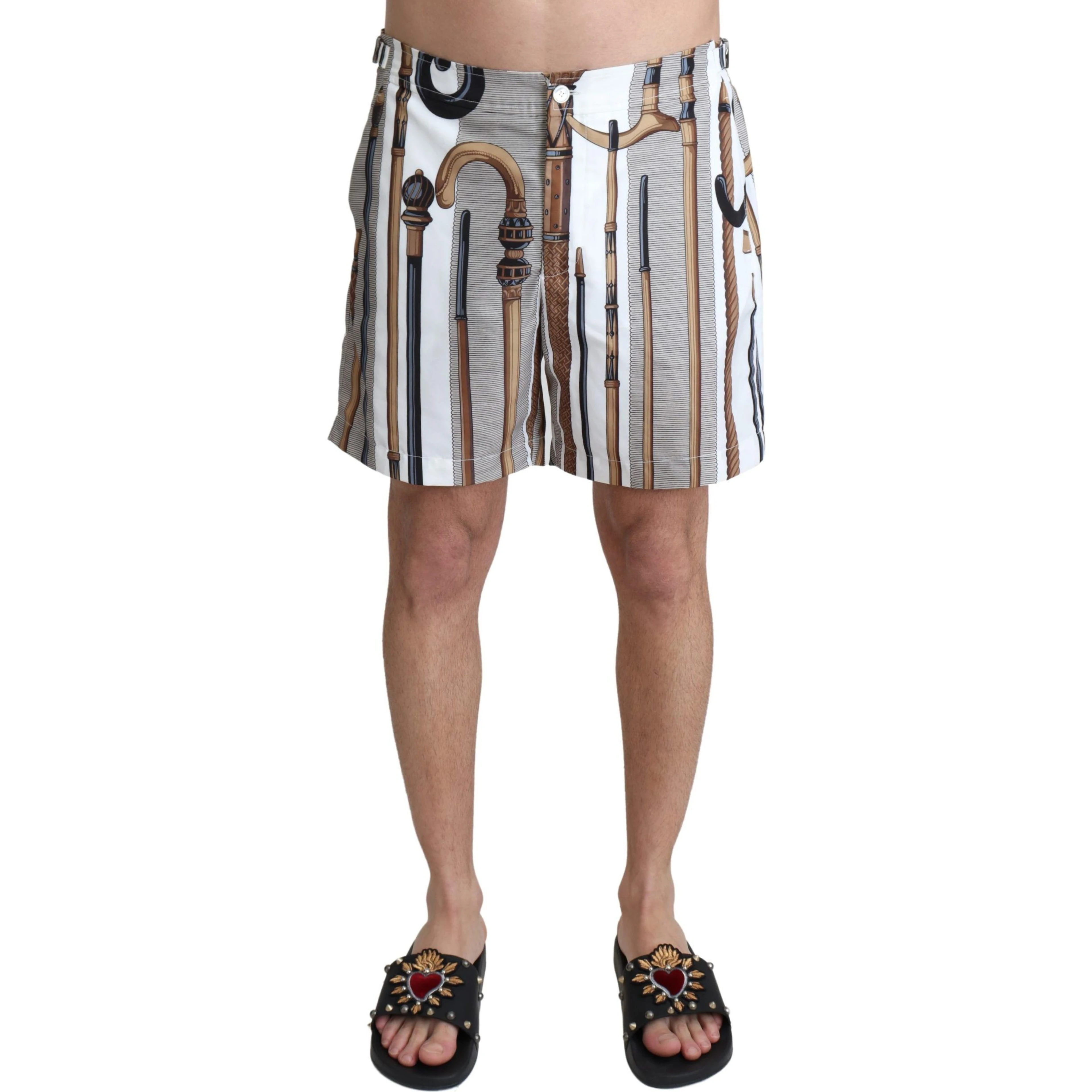 White Walking Stick Beachwear Shorts Swimshorts