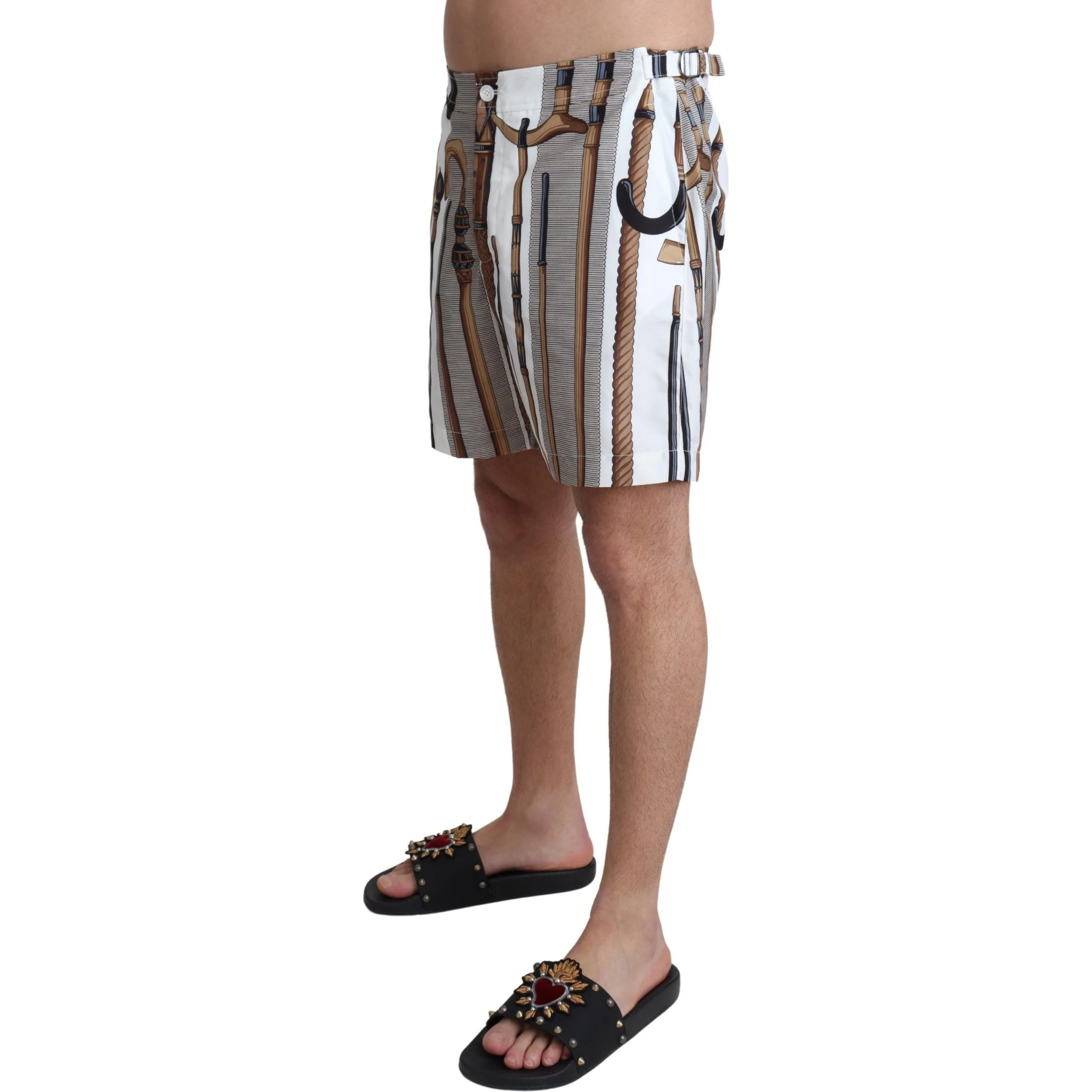White Walking Stick Beachwear Shorts Swimshorts