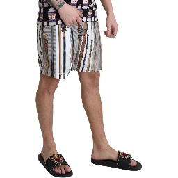 White Walking Stick Beachwear Shorts Swimshorts
