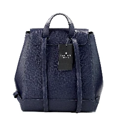 Madison Navy Saffiano Leather Medium Flap Shoulder Backpack Bag