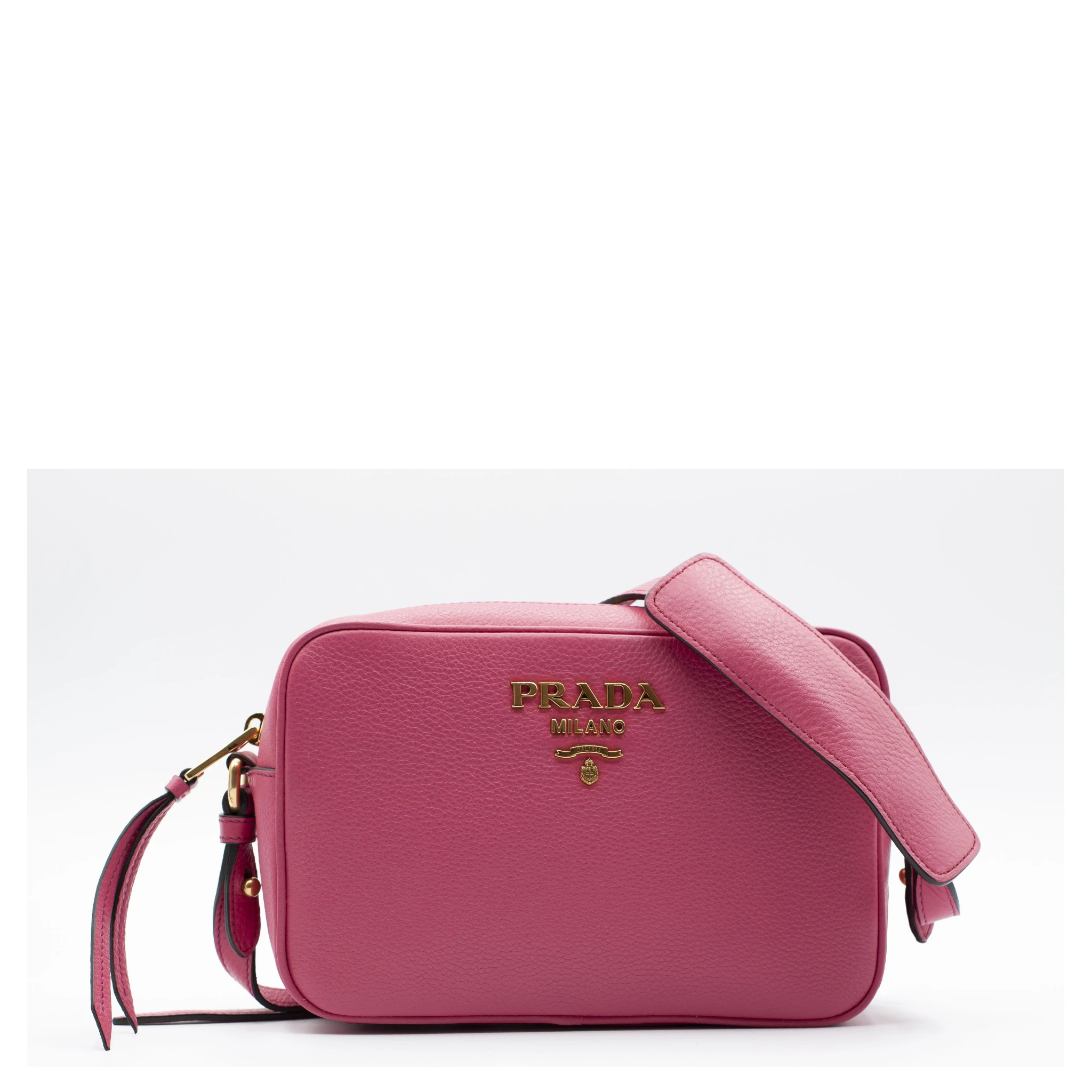 Vitello Phenix Leather Peonia Pink Shoulder Bag
