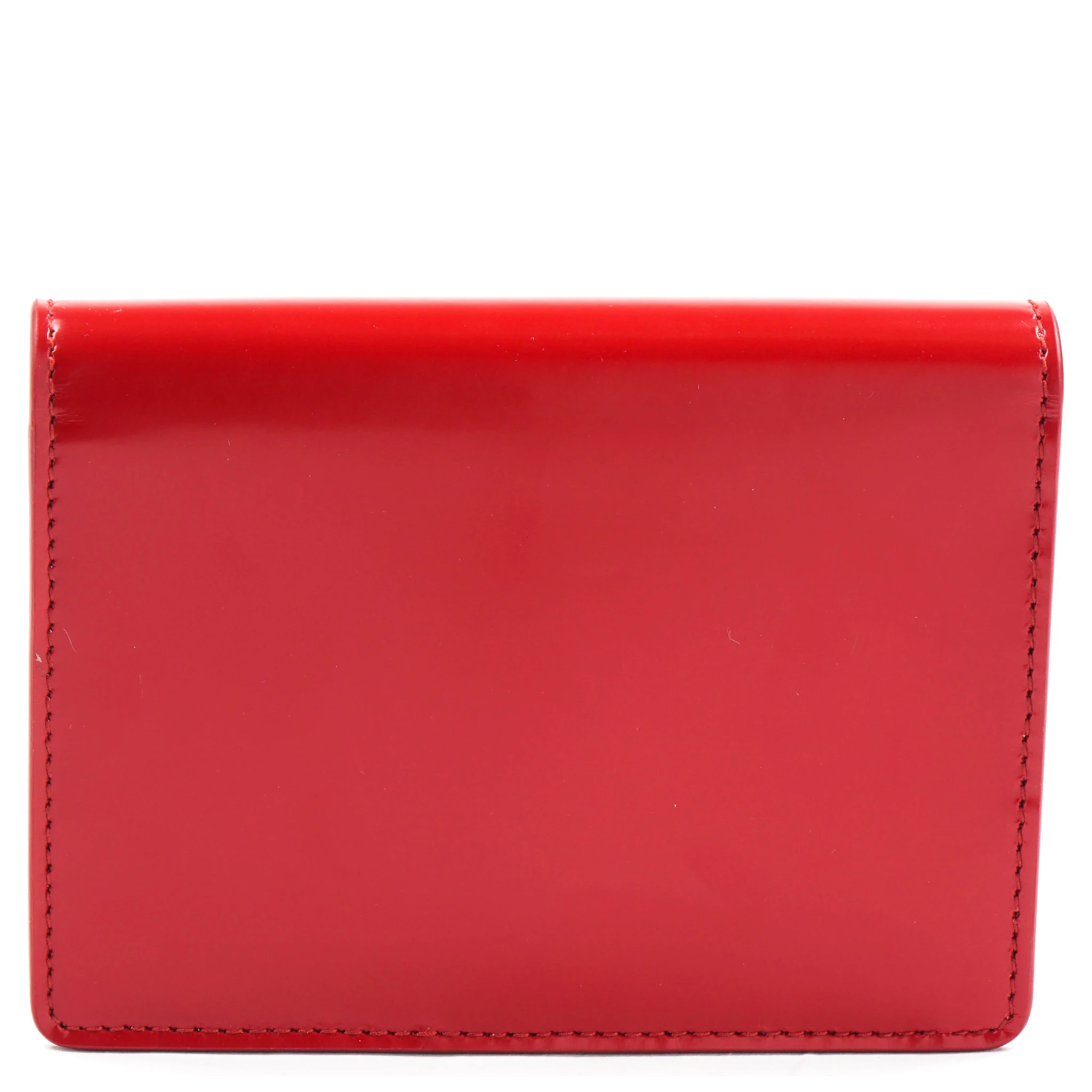 Triangle-Logo Patent Leather Clutch Bag