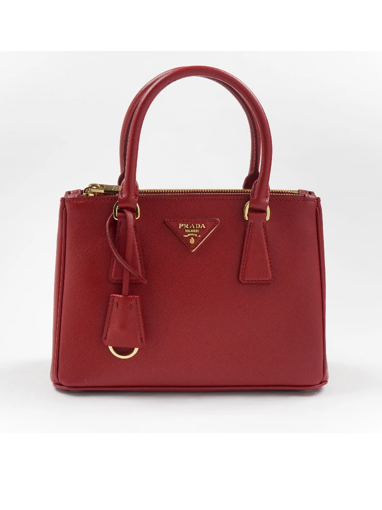 Prada Galleria Leather 2WAY Shoulder Bag Red