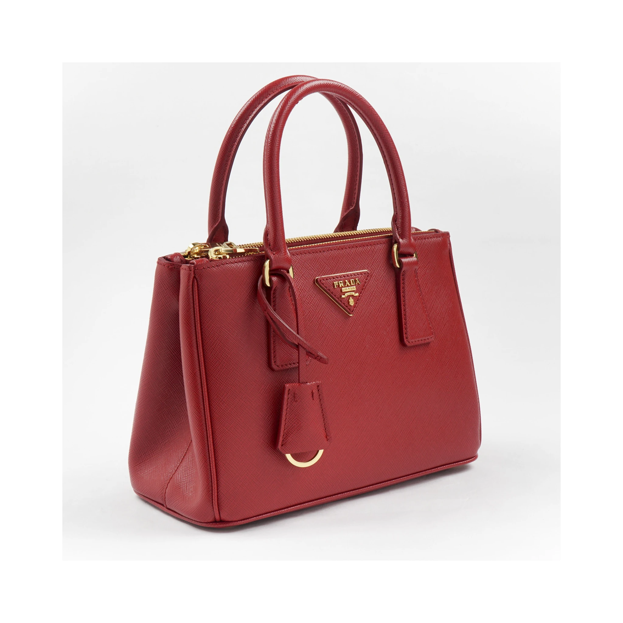 Prada Galleria Leather 2WAY Shoulder Bag Red