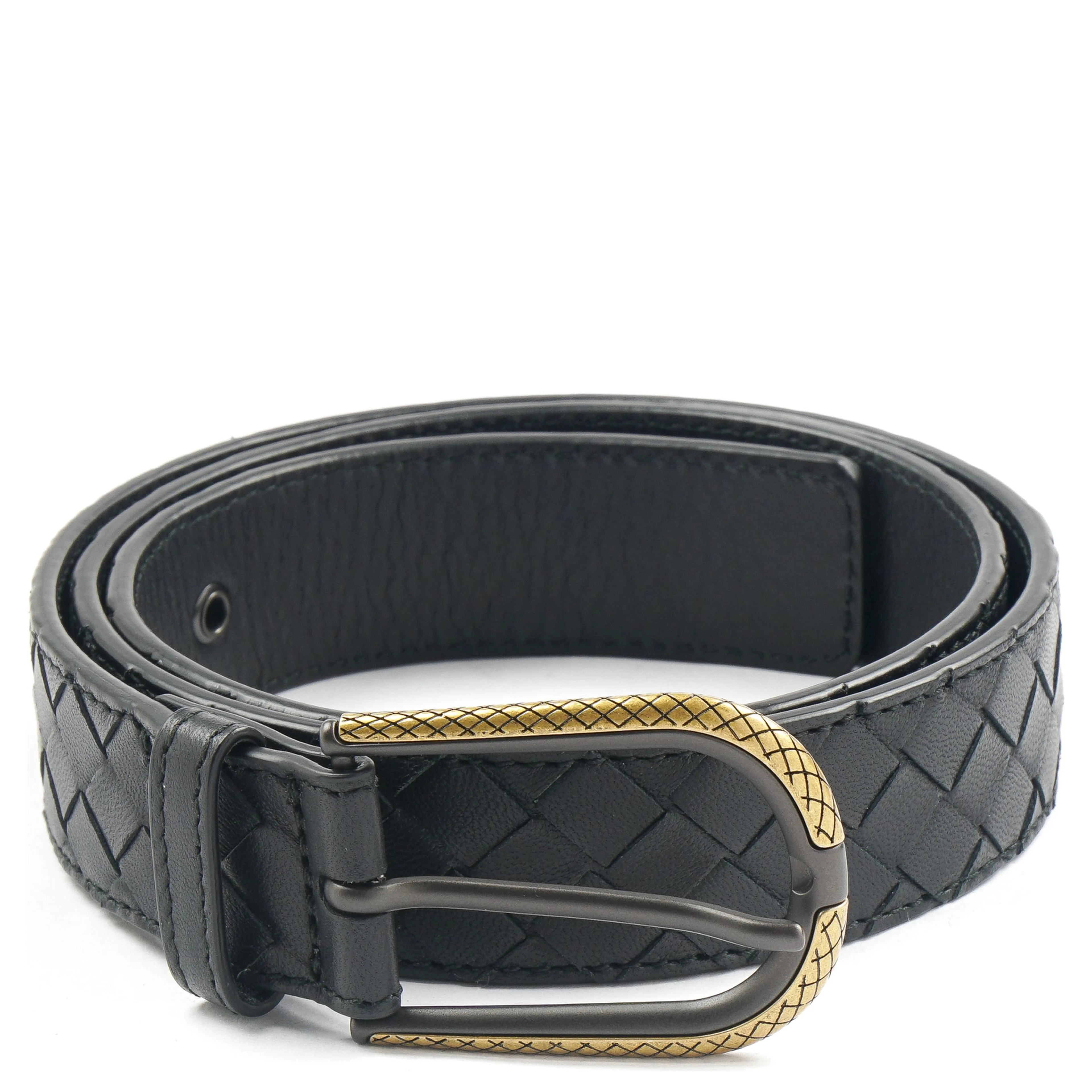 Intrecciato leather belt