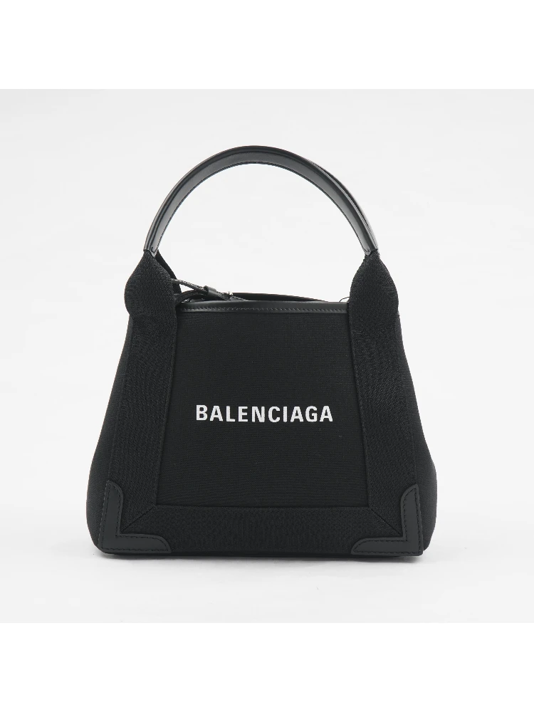 Balenciaga 'Cabas' Black Cotton Canvas Tote Bag