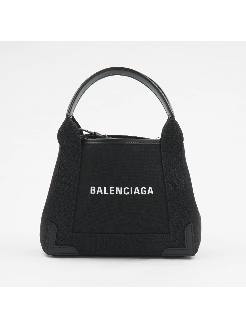 Balenciaga 'Cabas' Black Cotton Canvas Tote Bag