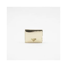Gold Saffiano Leather Small Continental Wallet