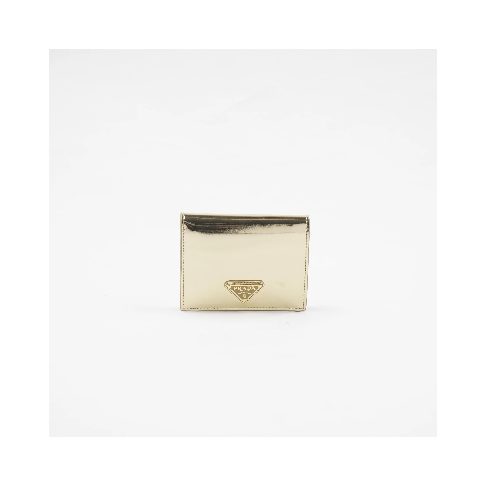 Gold Saffiano Leather Small Continental Wallet