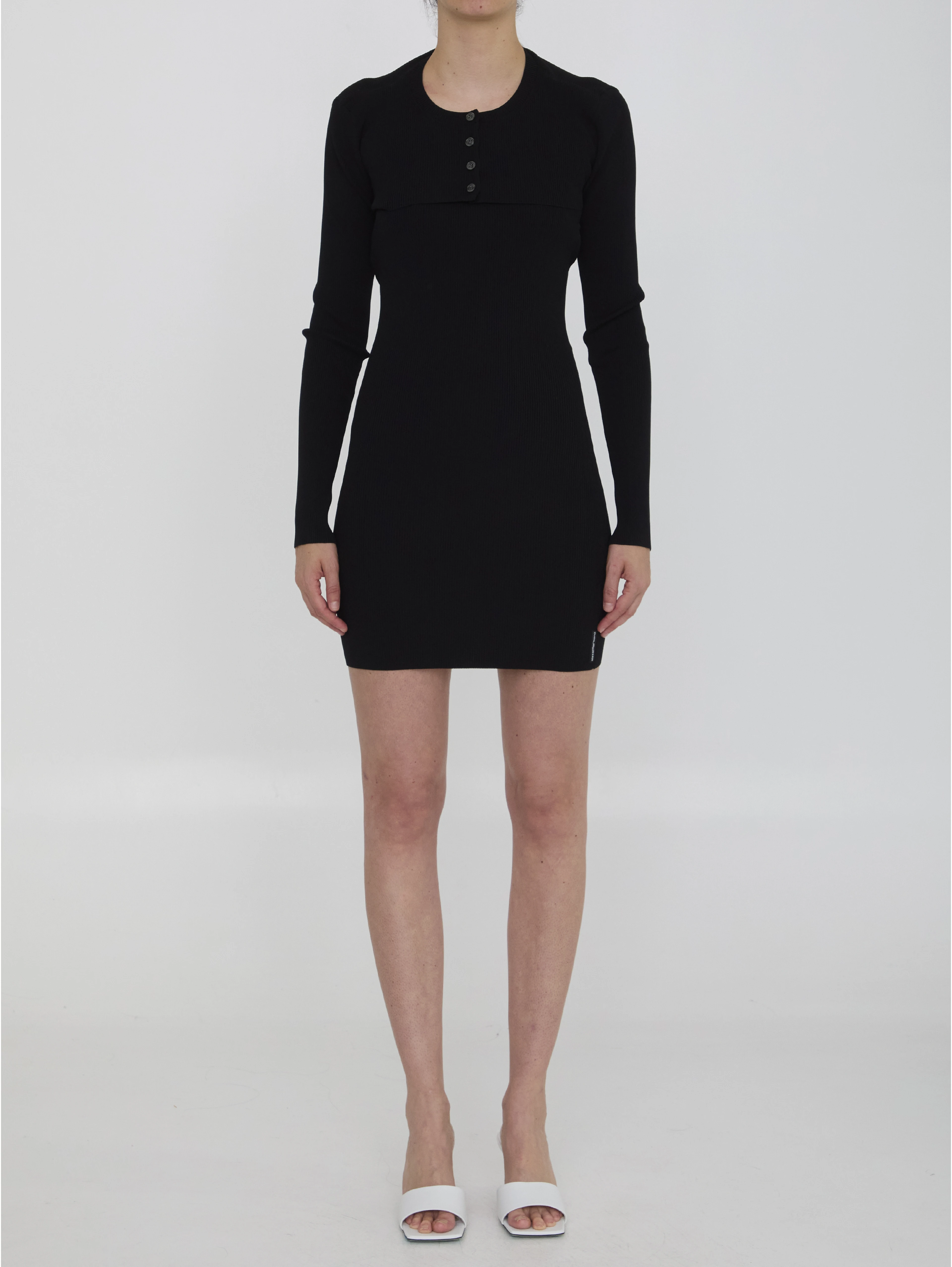 Twin-set dress with cropped cardigan