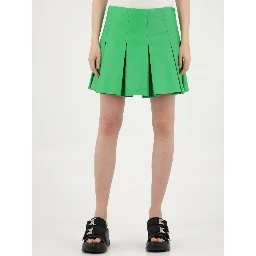 Green leather skirt