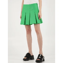 Green leather skirt