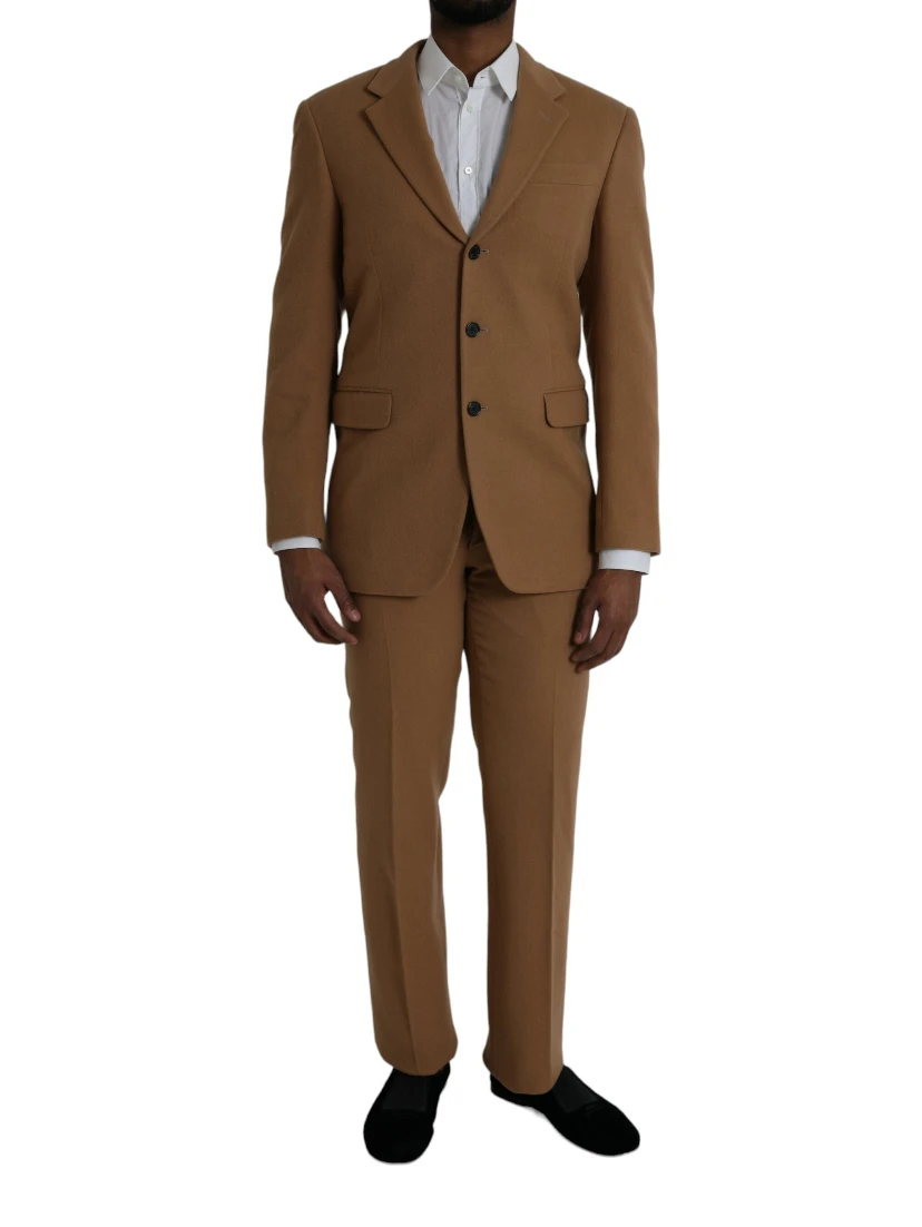 Brown Cashmere 2 Piece Single Breasted Suit